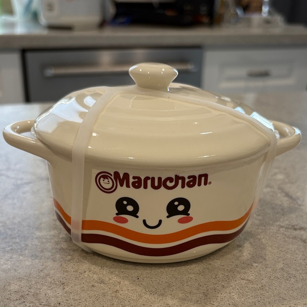 White Ceramic Soup Bowl with Lid